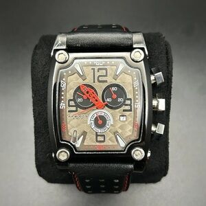 Akribos XXIV Ak415BK Swiss Quartz Chronograph Black Leather Men’s Watch